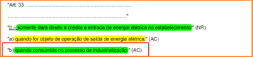 Lei laudo para credito de icms conta luz