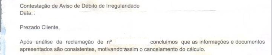 Carta contestação multa toi