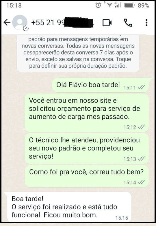 depoimento padrao light energia